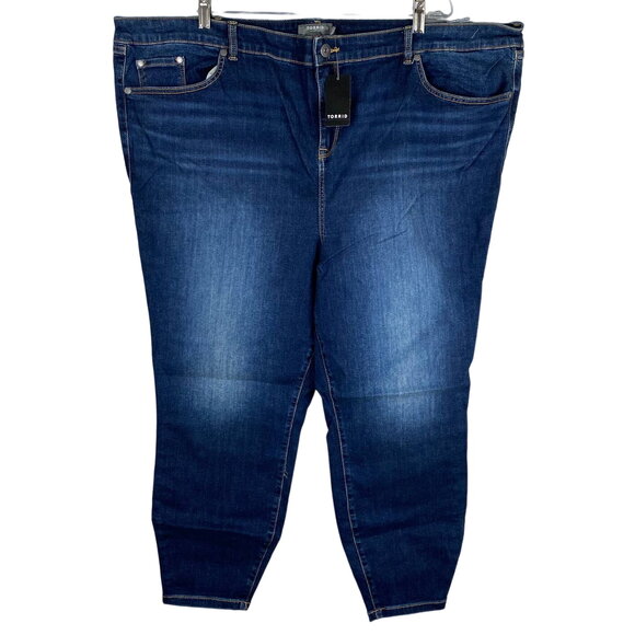 Torrid NWT Midfit Super Skinny Jean Super Soft Dark Wash Size 28 High Rise Blue - Picture 2 of 7